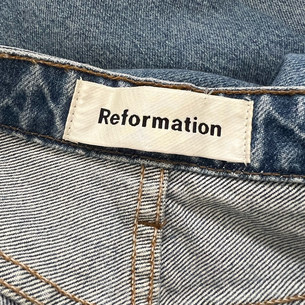 Reformation CBK cigarette straight leg jeans size 28 cropped vintage distressed - Picture 9 of 11